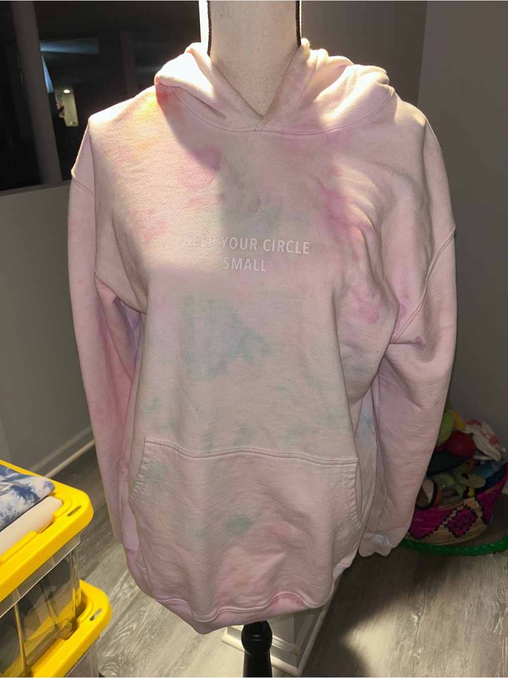 Tie-Dye Pink Hooded Sweatshirt - Keep Your Circle Small